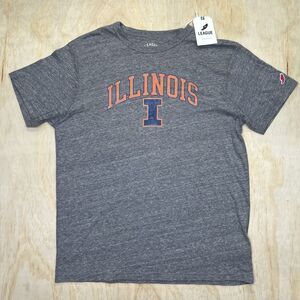 NEW Illinois Fighting Illini League 91 Brand Collegiate Wear Gray Shirt LG
